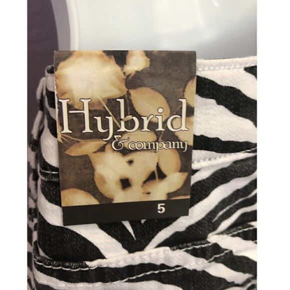 Hybrid & Company Low Rise Black White Zebra Print Cotton Shorts Size 5 - Picture 6 of 10